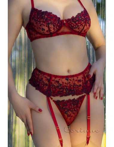 Set intimo 4 pezzi rosso/nero con...