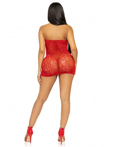 Mini Abito Rhinestone Halter Mini...