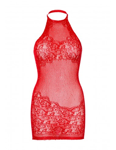 Mini Abito Rhinestone Halter Mini...