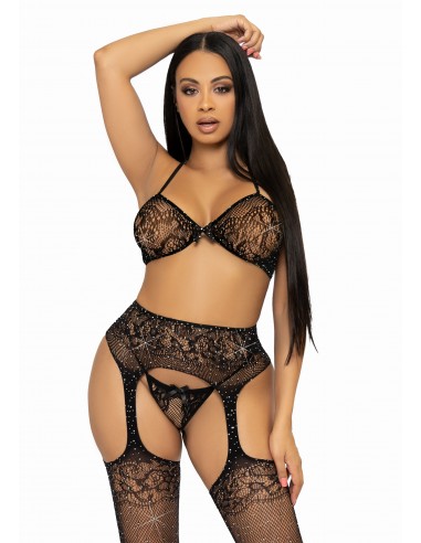 Bra Top, String And Stockings S-L