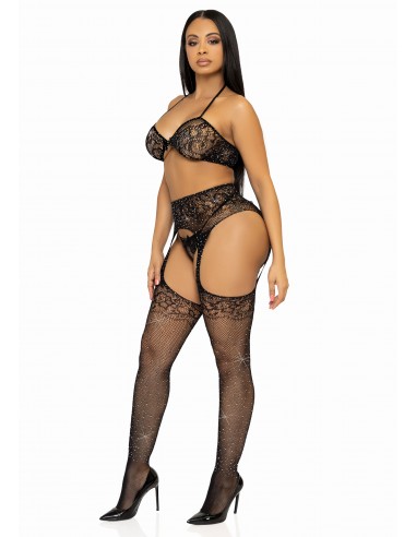 Bra Top, String And Stockings S-L