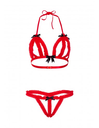 Intimo 2 pz Peek-a-boo Ruffle Bra &...