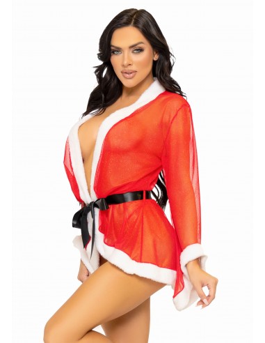 Baby Doll 3 Pc Santa Robe, Tie &...
