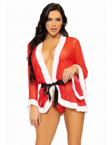 Baby Doll 3 Pc Santa Robe, Tie &...
