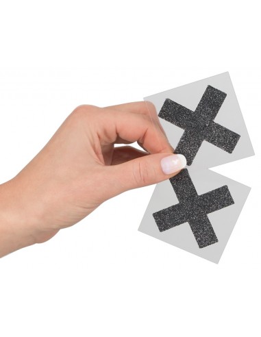 Croci nere scintillanti per capezzoli...