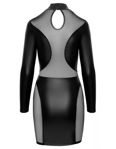 Abito semitrasparente stretto corto a...