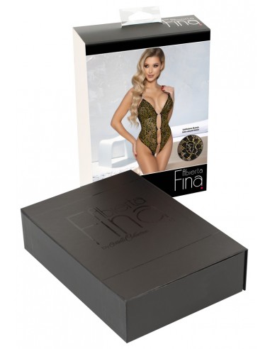 Body in pizzo nero L