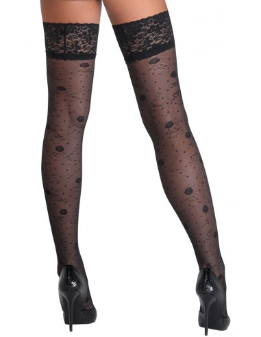 Calze con delicata fantasia a rose...