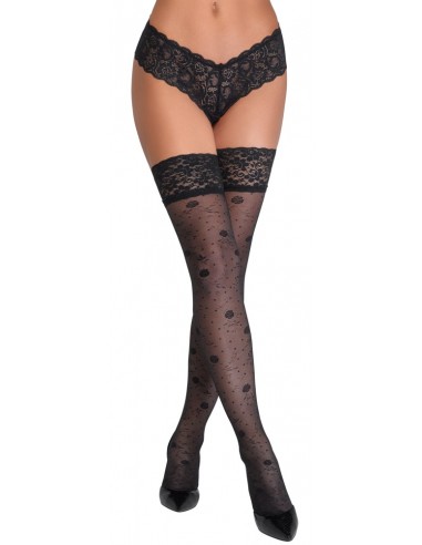 Calze con delicata fantasia a rose...