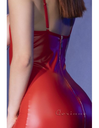 Mini abito rosso semilucido seno...