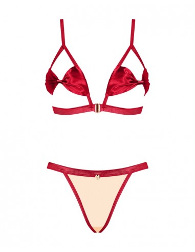 set reggiseno e perizoma rosso Con...