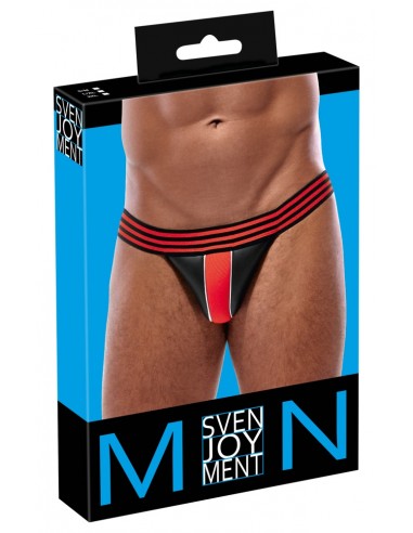 Jockstrap nero con contrasti rossi L/XL
