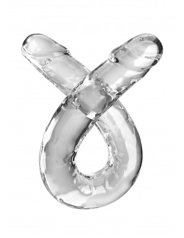 dildo doppio traslucido con un design...