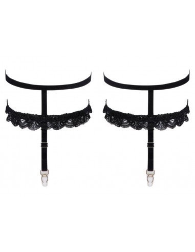 Giarrettiera nera doppia con bretelle...