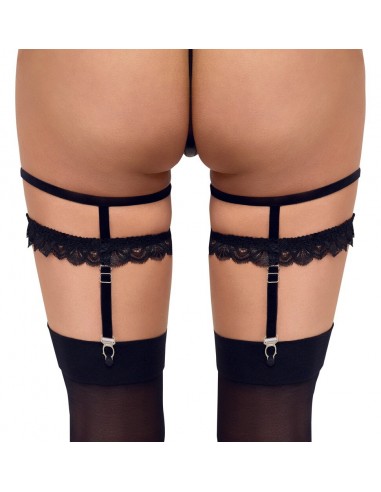 Giarrettiera nera doppia con bretelle...