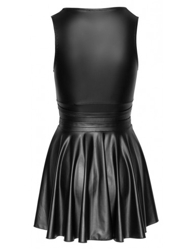 Abito corto in look nero opaco con...