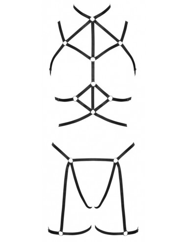 Set di imbracature nere a 3 pezzi con...