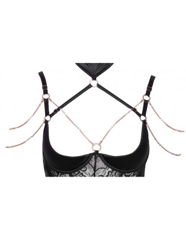 chemise con reggicalze in raso...