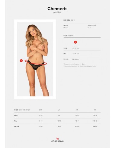 Perizoma nero in pizzo sottile ed...