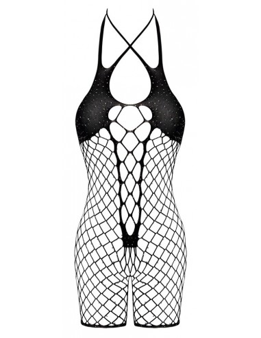 Body in rete oversize con gamba corta...