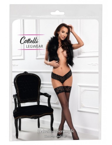 Calze nere autoreggenti con un...