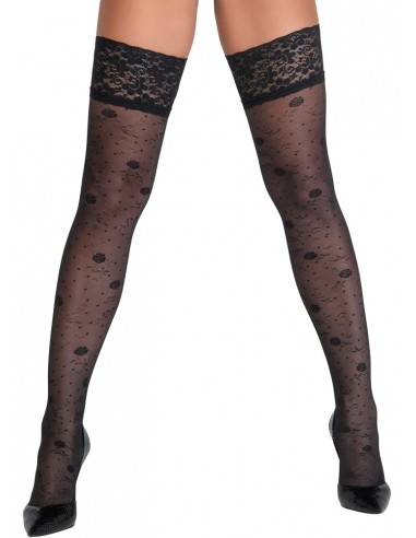 Calze con delicata fantasia a rose...