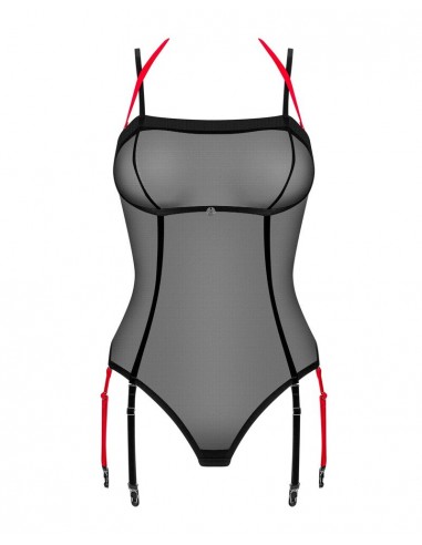 Body semitrasparente con collo alto...