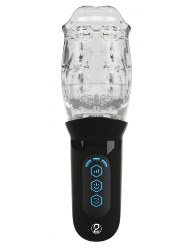 Masturbatore con coppa rotante a...