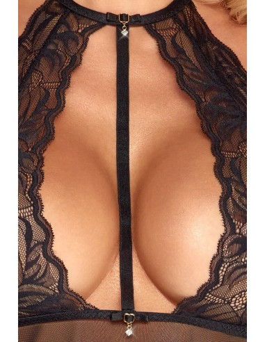 Babydoll e perizoma con ampia...