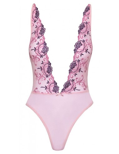 Body extra scollato rosé con ricami...