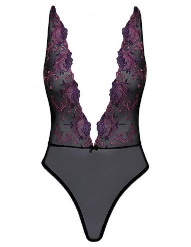 Body extra scollato nero con ricami...