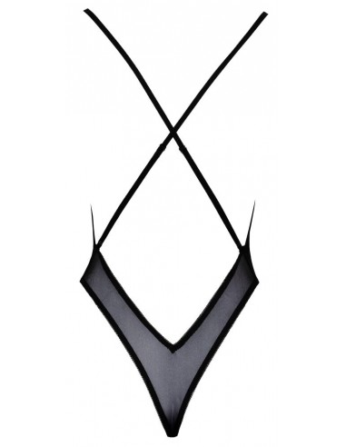 Body extra scollato nero con ricami...