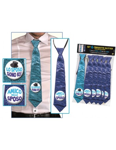 SET 6 CRAVATTE GLITTER CELIBATO CON...