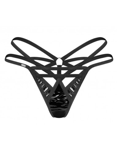 Perizoma in vinile nero lucido L/XL