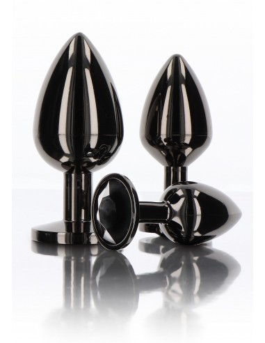 PLUG ANALE IN METALLO NERO CON VETRO...