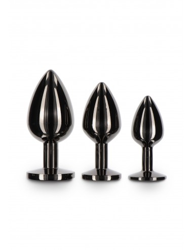 PLUG ANALE IN METALLO NERO CON VETRO...