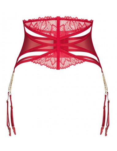 Reggicalze in rosso intenso con tulle...