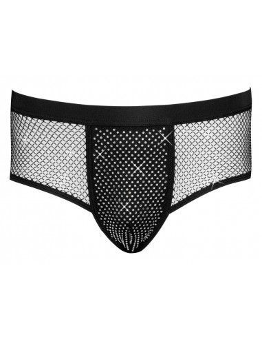 Pantaloncino con strass e inserti in...