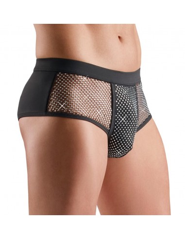 Pantaloncino con strass e inserti in...
