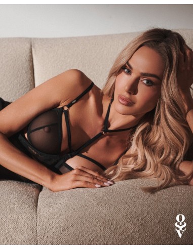 Negligé nero-trasparente In rete con...