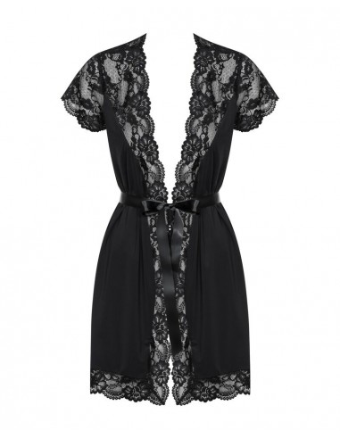 Kimono in raso a maniche corte Con...