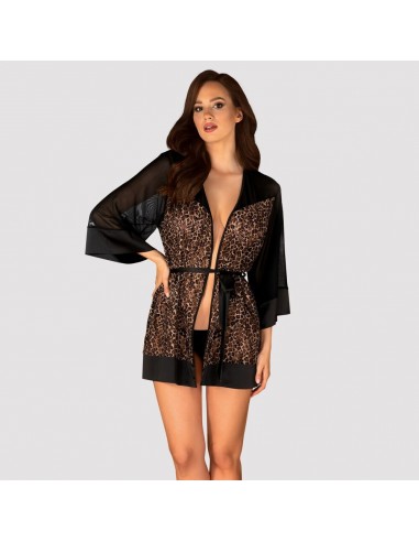 Kimono in tessuto semitrasparente...