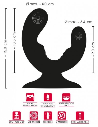 Vibratore doppio con base di...