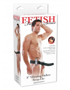 8 Inch Vibr. Hollow Strap-On
