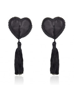 Heart Nipples Tassels Black