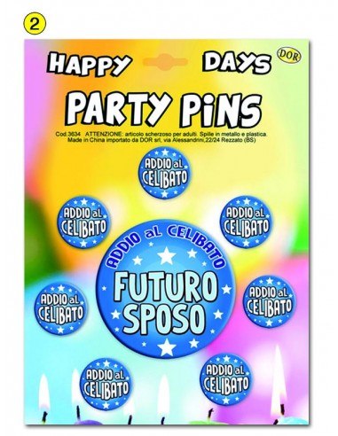 SET 8 SPILLE “PARTY PINS” FUTURO SPOSO
