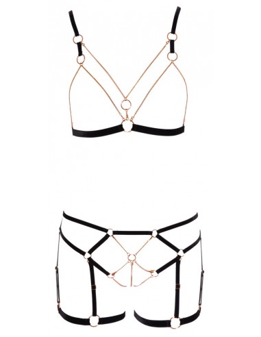 Set reggiseno e slip aperti in metallo M