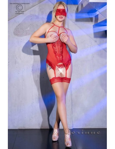 CR-4412 Sexy guepiere 4 pezzi con calze