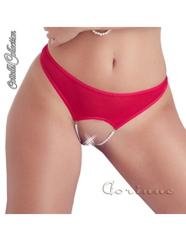 2310023 Tanga in tulle con perle al...