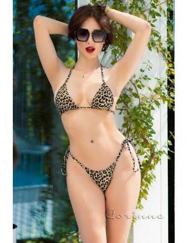 Mini bikini leopardato 3 pezzi con...